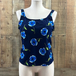 Avon Fashion Blue Purple Floral Two Piece Bikini Swimsuit Womens 15/16 Trim Swim